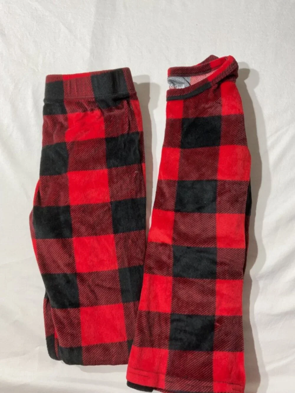 Red & Black Buffalo Plaid Kids Pajama Set By Cat & Jack Size 8 Soft Polyester